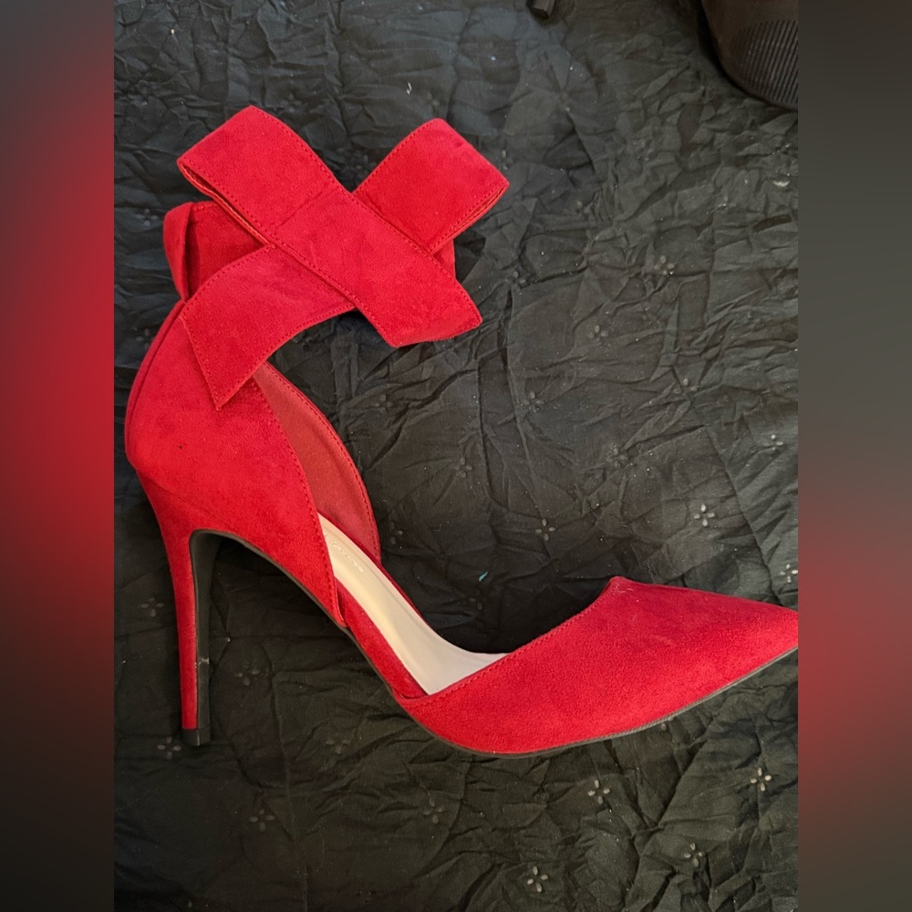 Wild Diva Red Suede Heels